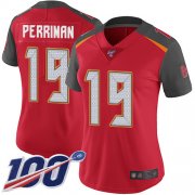 Wholesale Cheap Nike Buccaneers #19 Breshad Perriman Red Team Color Women's Stitched NFL 100th Season Vapor Limited Jersey