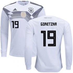 Wholesale Cheap Germany #19 Goretzka White Home Long Sleeves Soccer Country Jersey