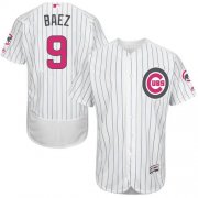Wholesale Cheap Cubs #9 Javier Baez White(Blue Strip) Flexbase Authentic Collection Mother's Day Stitched MLB Jersey