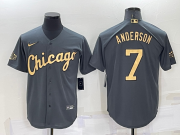 Wholesale Men's Chicago White Sox #7 Tim Anderson Grey 2022 All Star Stitched Cool Base Nike Jersey