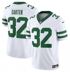 Wholesale Cheap Men\'s New York Jets #32 Michael Carter White 2023 F.U.S.E. Vapor Limited Throwback Stitched Football Jersey