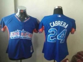 Wholesale Cheap Tigers #24 Miguel Cabrera Blue 2013 All-Star Women\'s Stitched MLB Jersey