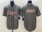Cheap Men's Houston Astros Blank Grey Gridiron With Patch Cool Base Stitched Baseball Jerseys