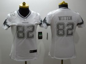 Wholesale Cheap Nike Cowboys #82 Jason Witten White Women\'s Stitched NFL Limited Platinum Jersey