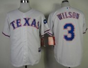 Wholesale Cheap Rangers #3 Russell Wilson White Cool Base Stitched MLB Jersey