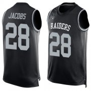 Wholesale Cheap Nike Raiders #28 Josh Jacobs Black Team Color Men's Stitched NFL Limited Tank Top Jersey