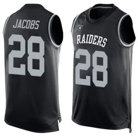 Wholesale Cheap Nike Raiders #28 Josh Jacobs Black Team Color Men\'s Stitched NFL Limited Tank Top Jersey