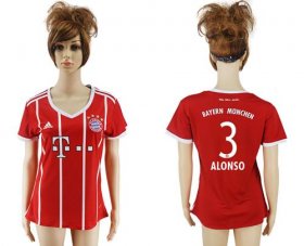 Wholesale Cheap Women\'s Bayern Munchen #3 Alonso Home Soccer Club Jersey