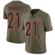 Wholesale Cheap Nike Bengals #21 Darqueze Dennard Olive Men's Stitched NFL Limited 2017 Salute To Service Jersey