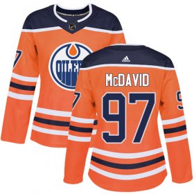 Wholesale Cheap Adidas Oilers #97 Connor McDavid Orange Home Authentic Women\'s Stitched NHL Jersey