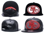 Wholesale Cheap NFL San Francisco 49ers Team Logo Black Reflective Adjustable Hat A25