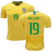 Wholesale Cheap Brazil #19 Willian Home Kid Soccer Country Jersey