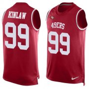 Wholesale Cheap Nike 49ers #99 Javon Kinlaw Red Team Color Men's Stitched NFL Limited Tank Top Jersey