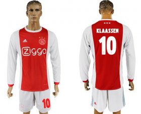 Wholesale Cheap Ajax #10 Klaassen Home Long Sleeves Soccer Club Jersey