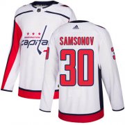 Wholesale Cheap Adidas Capitals #30 Ilya Samsonov White Road Authentic Stitched Youth NHL Jersey