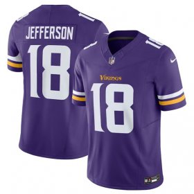 Wholesale Cheap Men\'s Minnesota Vikings #18 Justin Jefferson Purple 2023 F.U.S.E. Vapor Untouchable Stitched Jersey
