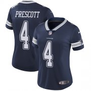Wholesale Cheap Nike Cowboys #4 Dak Prescott Navy Blue Team Color Women's Stitched NFL Vapor Untouchable Limited Jersey