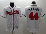 Wholesale Cheap Braves #44 Hank Aaron White Flexbase Authentic Collection Stitched MLB Jersey