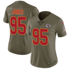 Wholesale Cheap Nike Chiefs #95 Chris Jones Olive Women\'s Stitched NFL Limited 2017 Salute to Service Jersey