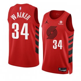 Wholesale Cheap Men\'s Portland Trail Blazers #34 Jabari Walker 2022-23 Red Statement Edition Swingman Stitched Basketball Jersey