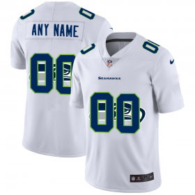 Wholesale Cheap Seattle Seahawks Custom White Men\'s Nike Team Logo Dual Overlap Limited NFL Jersey