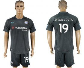 Wholesale Cheap Chelsea #19 Diego Costa Black Soccer Club Jersey