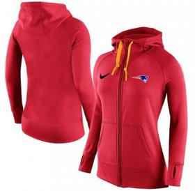 Wholesale Cheap Women\'s Nike New England Patriots Full-Zip Performance Hoodie Red