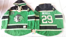 Wholesale Cheap Blackhawks #29 Bryan Bickell Green St. Patrick\'s Day McNary Lace Hoodie Stitched NHL Jersey