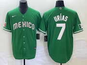 Wholesale Cheap Men's Mexico Baseball #7 Julio Urias Green 2023 World Baseball Classic Stitched Jersey1