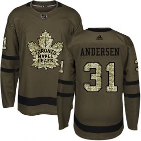 Wholesale Cheap Adidas Maple Leafs #31 Frederik Andersen Green Salute to Service Stitched NHL Jersey