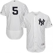 Wholesale Cheap Yankees #5 Joe DiMaggio White Strip Flexbase Authentic Collection Stitched MLB Jersey