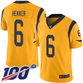 Wholesale Cheap Nike Rams #6 Johnny Hekker Gold Men\'s Stitched NFL Limited Rush 100th Season Jersey