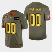 Wholesale Cheap Nike Browns Custom Men's Olive Gold 2019 Salute to Service NFL 100 Limited Jersey
