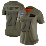 Wholesale Cheap Nike Ravens #27 J.K. Dobbins Camo Women's Stitched NFL Limited 2019 Salute To Service Jersey