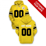 Wholesale Cheap Men's Pittsburgh Steelers Active Player Yellow Custom 2021 Pullover Hoodie