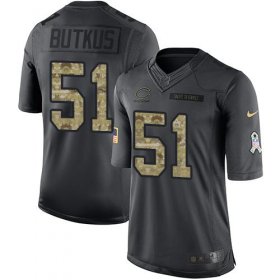 Wholesale Cheap Nike Bears #51 Dick Butkus Black Men\'s Stitched NFL Limited 2016 Salute to Service Jersey