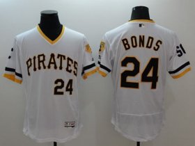Wholesale Cheap Pirates #24 Barry Bonds White Flexbase Authentic Collection Cooperstown Stitched MLB Jersey