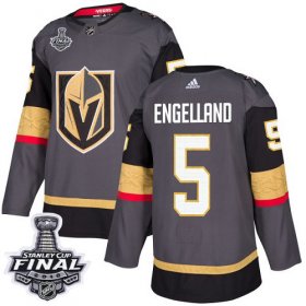 Wholesale Cheap Adidas Golden Knights #5 Deryk Engelland Grey Home Authentic 2018 Stanley Cup Final Stitched NHL Jersey