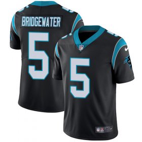 Wholesale Cheap Nike Panthers #5 Teddy Bridgewater Black Team Color Men\'s Stitched NFL Vapor Untouchable Limited Jersey