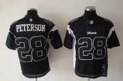 Wholesale Cheap Vikings #28 Adrian Peterson Black Shadow Stitched NFL Jersey