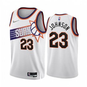 Wholesale Cheap Men\'s Phoenix Suns #23 Cameron Johnson 2022-23 White 75th Anniversary Association Edition Stitched Jersey