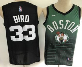 Wholesale Cheap Men\'s Boston Celtics #33 Larry Bird Green with Black Salute Nike Swingman Stitched NBA Jersey