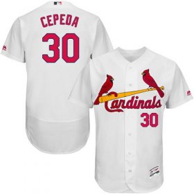 Wholesale Cheap Cardinals #30 Orlando Cepeda White Flexbase Authentic Collection Stitched MLB Jersey
