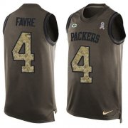 Wholesale Cheap Nike Packers #4 Brett Favre Green Men's Stitched NFL Limited Salute To Service Tank Top Jersey