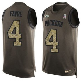 Wholesale Cheap Nike Packers #4 Brett Favre Green Men\'s Stitched NFL Limited Salute To Service Tank Top Jersey