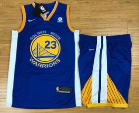 Wholesale Cheap Men\'s Golden State Warriors #23 Draymond Green Blue 2017-2018 Nike Swingman Rakuten Stitched NBA Jersey With Shorts