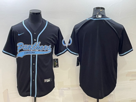 Wholesale Cheap Men\'s Carolina Panthers Blank Black With Patch Cool Base Stitched Baseball Jersey