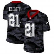 Cheap Dallas Cowboys #21 Ezekiel Elliott Men's Nike 2020 Black CAMO Vapor Untouchable Limited Stitched NFL Jersey