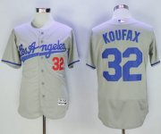 Wholesale Cheap Dodgers #32 Sandy Koufax Grey Flexbase Authentic Collection Road Stitched MLB Jersey