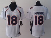 Wholesale Cheap Nike Broncos #18 Peyton Manning White Women's Stitched NFL New Elite Jersey